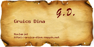 Gruics Dina névjegykártya